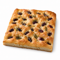 Focaccia au levain, olives Kalamata et romarin